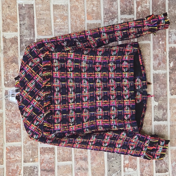 Trina Turk Multicolor Fringe Detail Jacket Size 2 - Picture 2 of 5